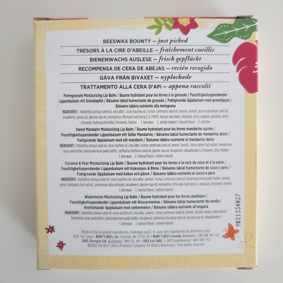 Burt's Bees Gift for Spring, Just Picked Set - 0.15oz (4 Count) NIB - Picture 2 of 2